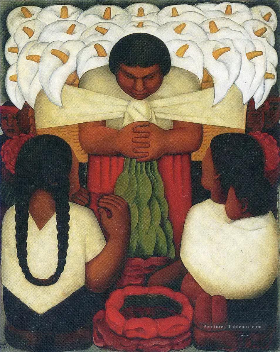 festival de fleurs 1925 Diego Rivera Peintures à l'huile